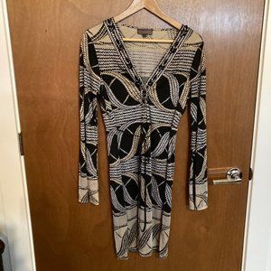 NEW Hale Bob Embellished Bib Long Sleeve Dress